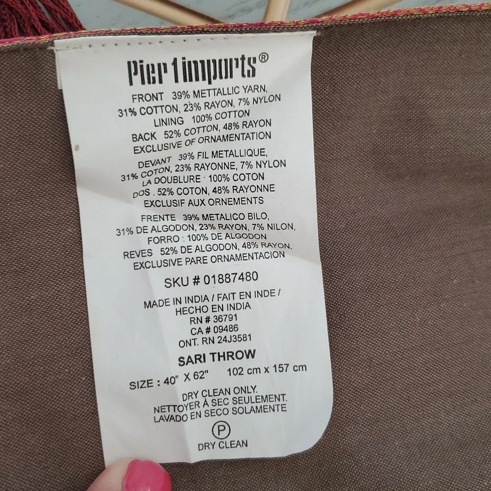 Pier 1 Imports Sari Throw with Metallic Accents. - Picture 4 of 8